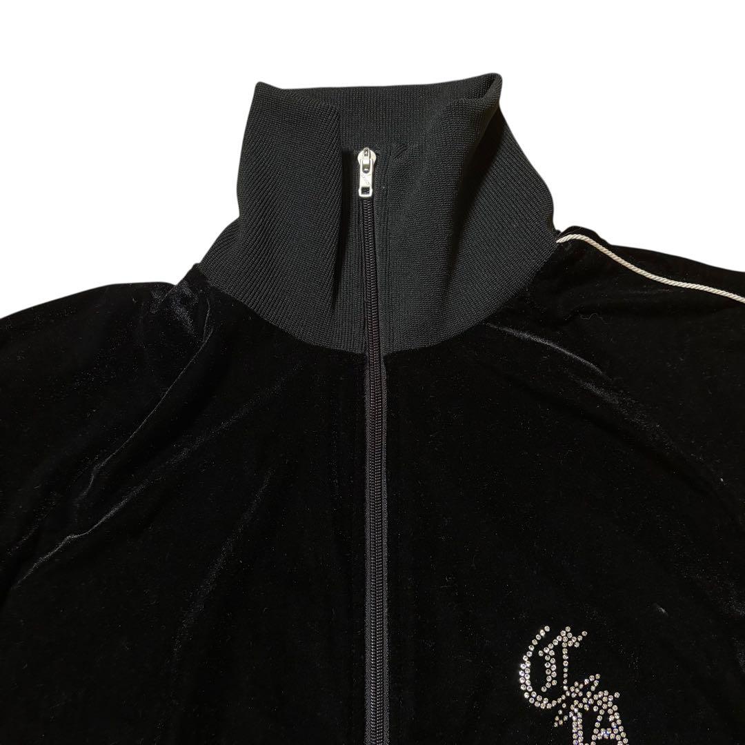 ciatre トラックジャケット　ベロア　シアター　ブラック　ラインストーン　M