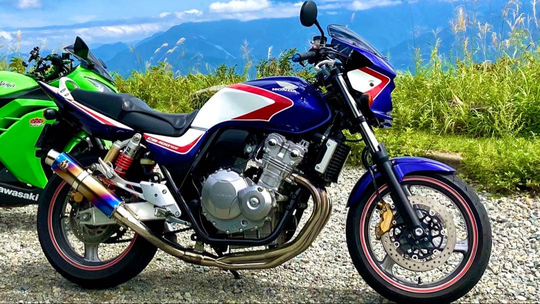 CB400SF ビキニカウル Nプロジェクト パールヘロンブルー トリコロール