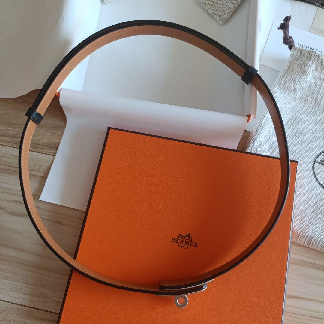 【新品】エルメス ケリー ベルト ブラック シルバー金具