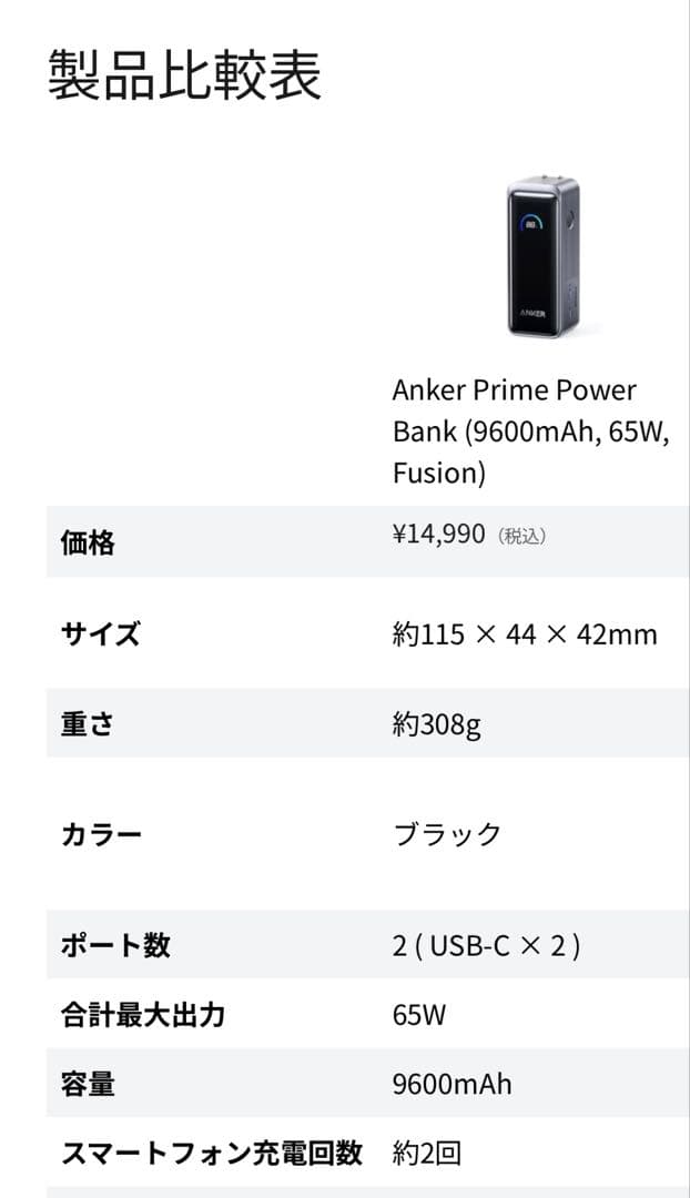 【新品未開封】 Anker Prime Power Bank 9600mAh