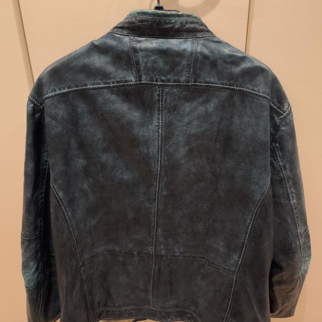 LLOYD ダークブルー シングルライダースジャケット