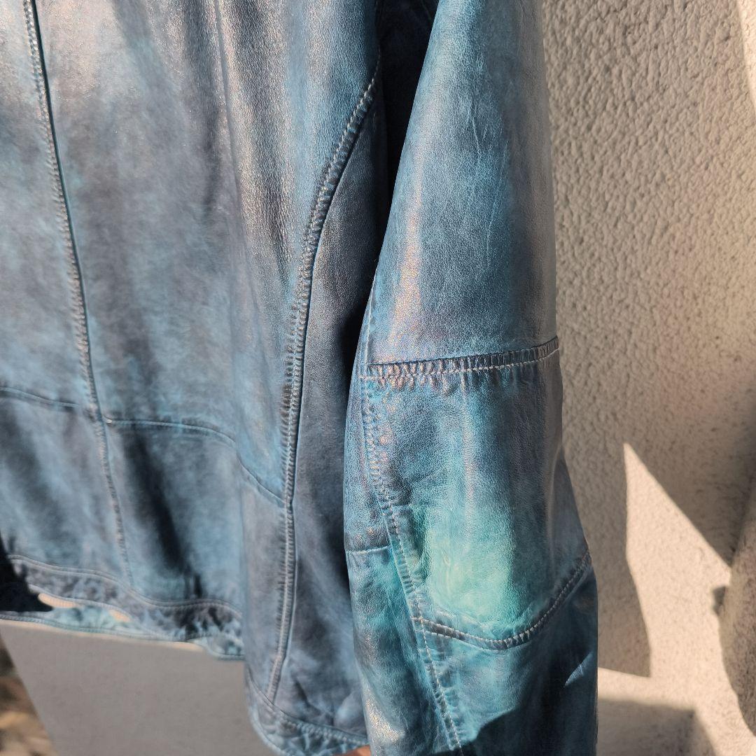 LLOYD ダークブルー シングルライダースジャケット