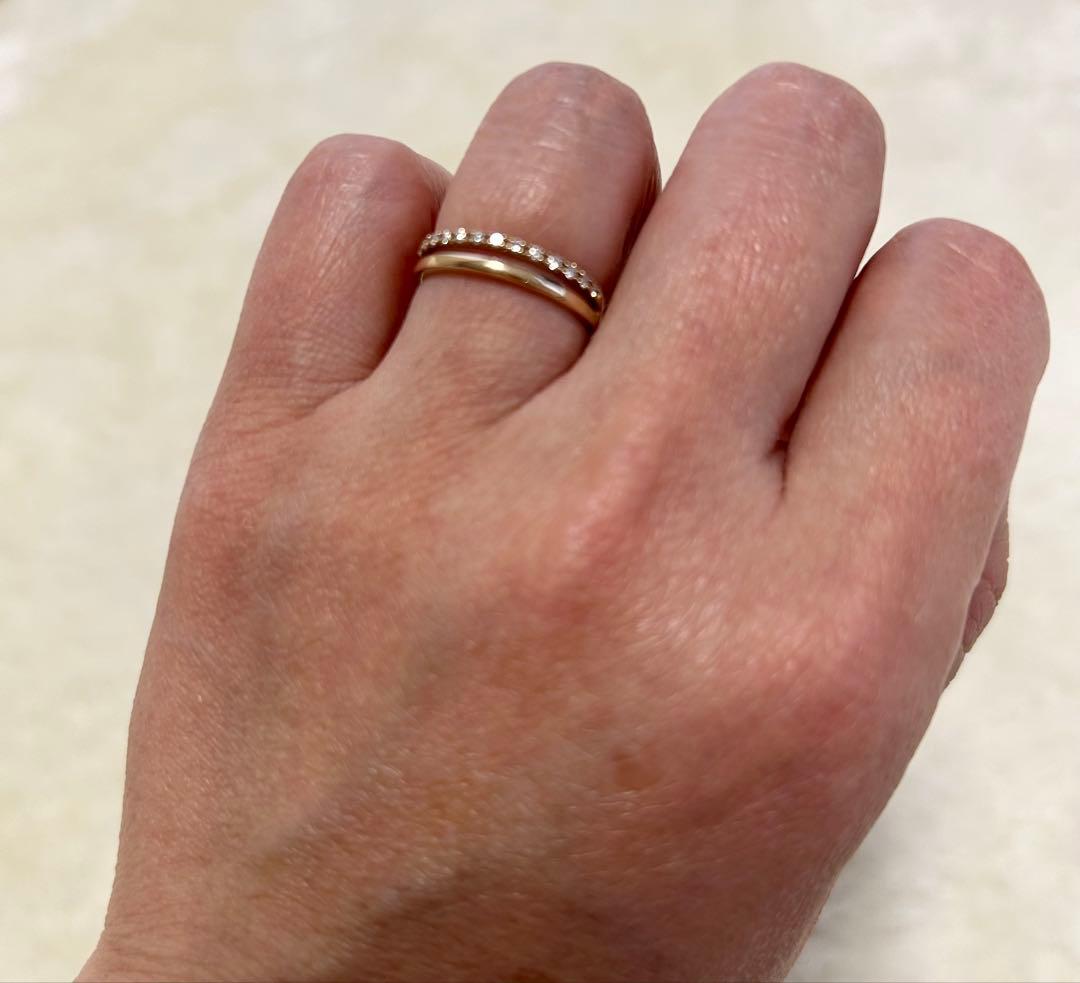 K18 ダイヤモンドリング ヴァンドーム青山 上品デザイン 9号 美品