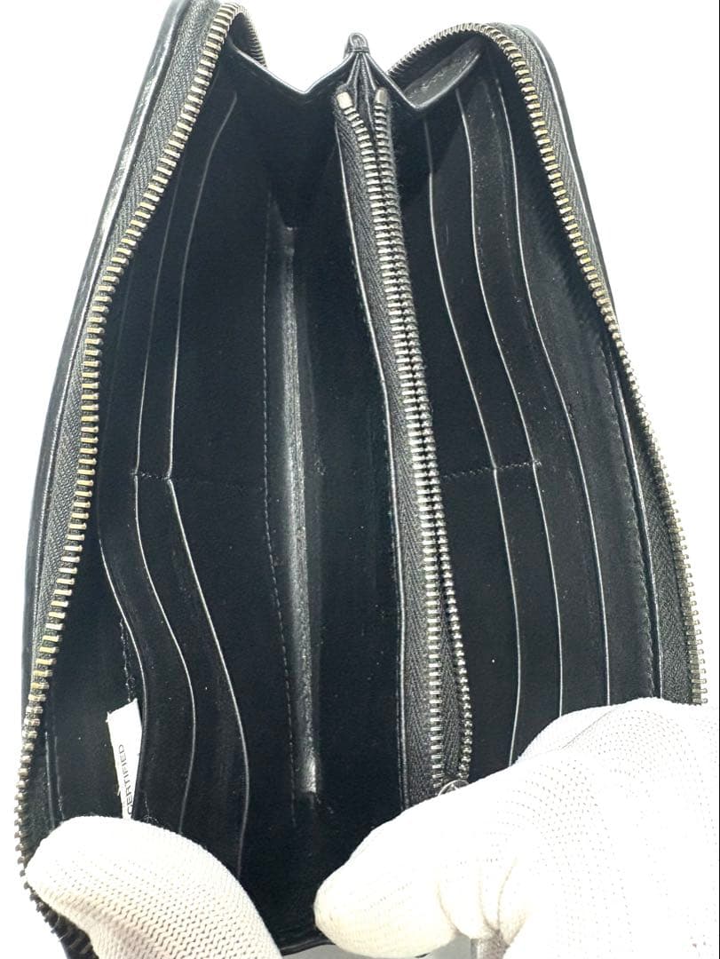 ボッテガヴェネタ イントレチャート ラウンドファスナー 長財布 ブラック