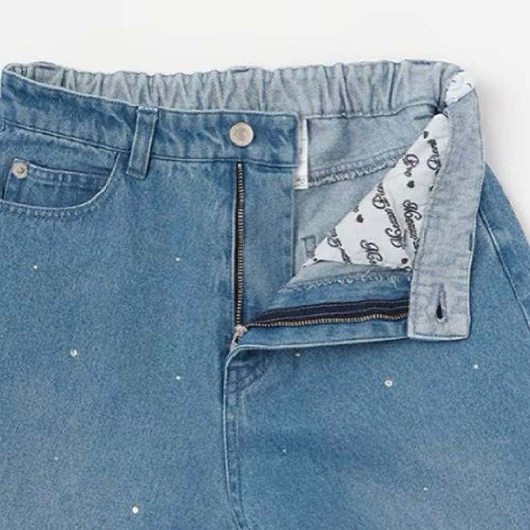 メゾピアノジュニア　美脚ルーズストレートデニムパンツ　150