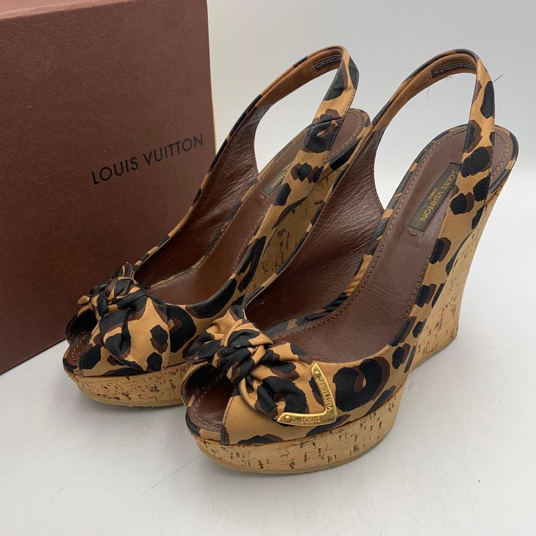 V949B ルイ ヴィトン サンダル 37 約23.5cm レオパード