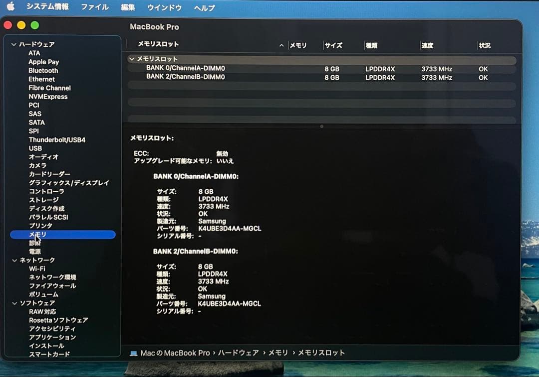美品 MacBook Pro 2020 SSD:500GB バッテリー96%