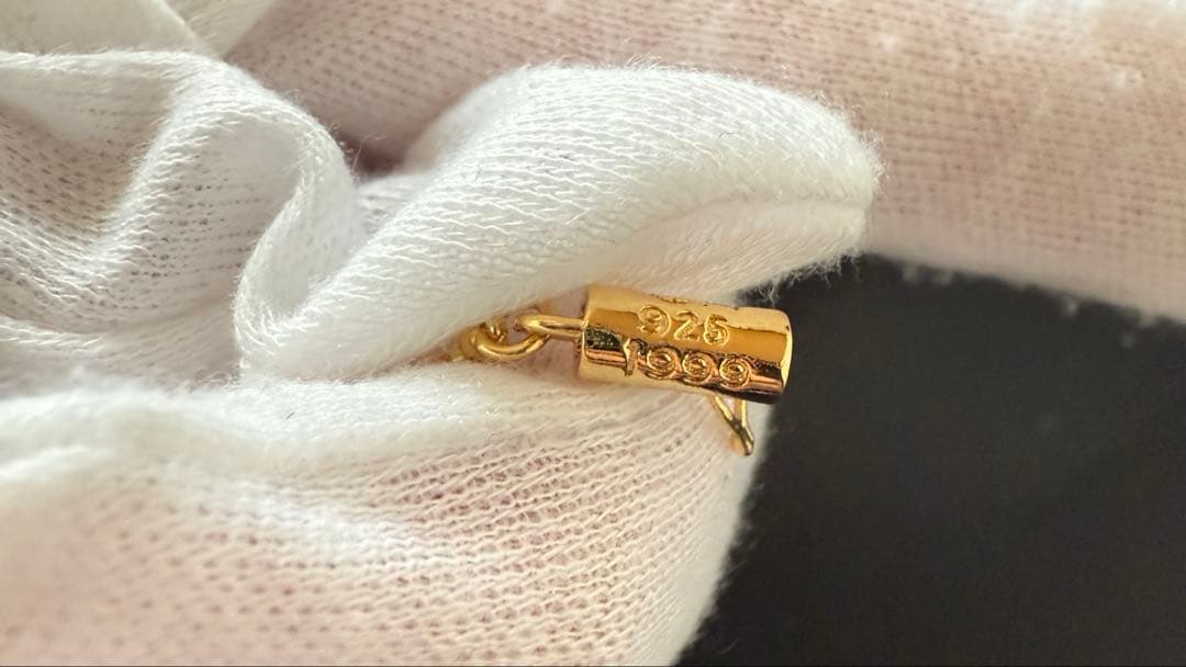 ダイヤ　タイニーチェーン　ネックレス　22kコーティング