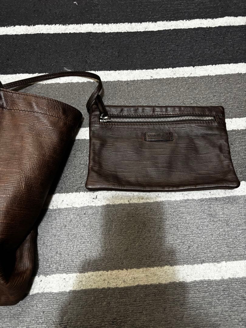 【最終値下げ】ダニエル＆ボブ　ダークブラウン レザー トートバッグ ポーチ付き