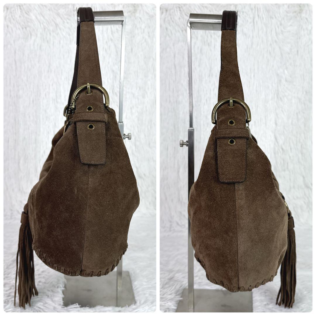 入手困難✨ OLD COACH　ハーフムーン　ワンショルダー　タッセル　スエード