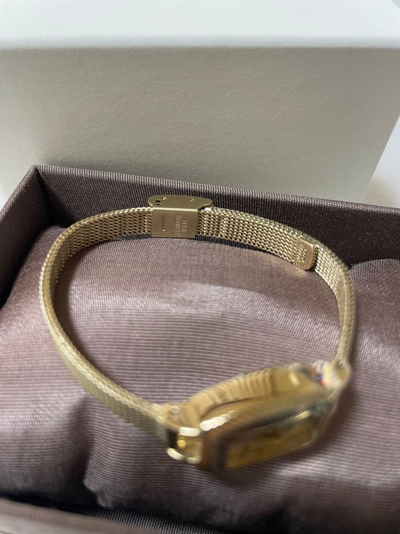 ete トノー型ゴールド メッシュバンド 時計