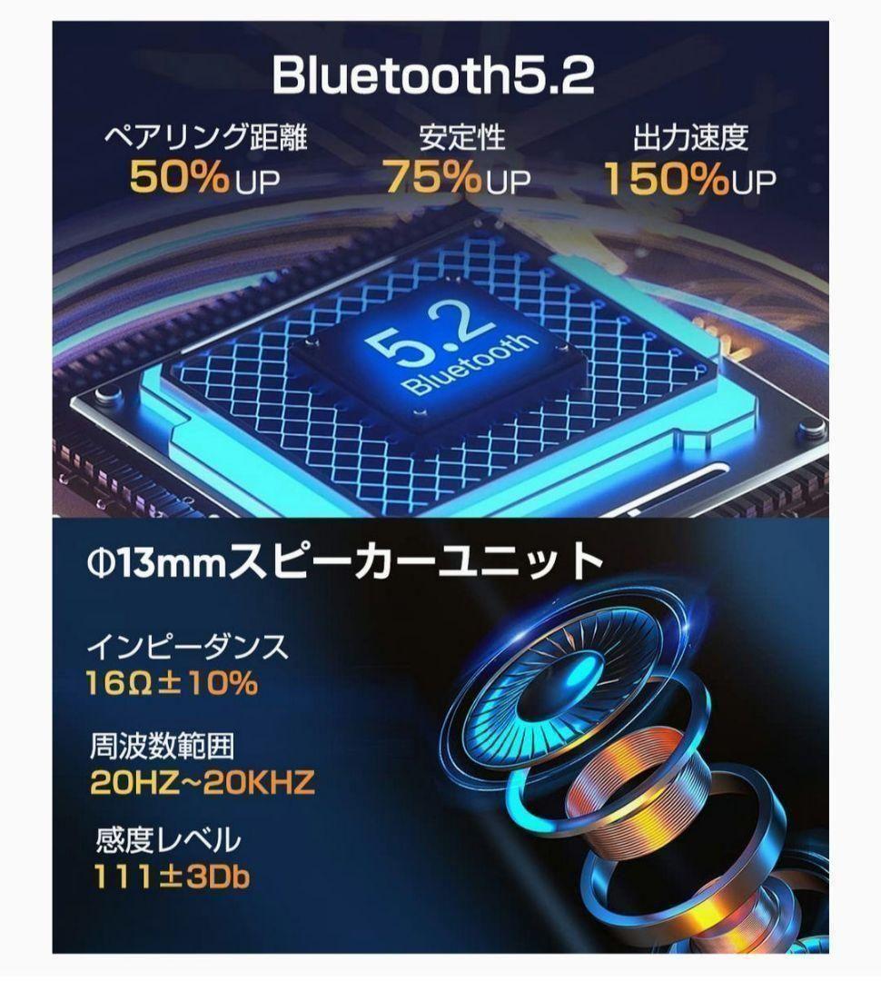 ❤️お値下げ❤️①耳掛け式イヤホン Bluetooth 5.2 マイク内蔵通話