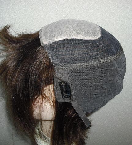 新品　人毛　ウィッグ　分け目付き　明るめブラウン　、ロング　Ｍサイズ