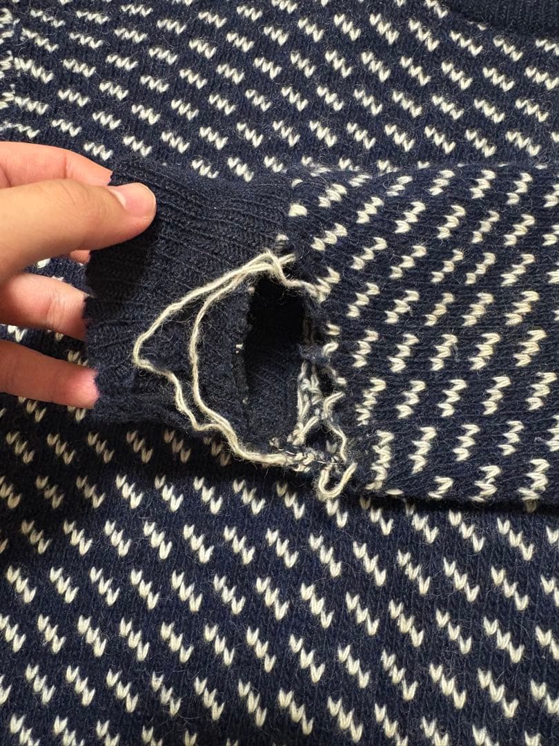 70's L.L.Bean バーズアイニット　ネイビー