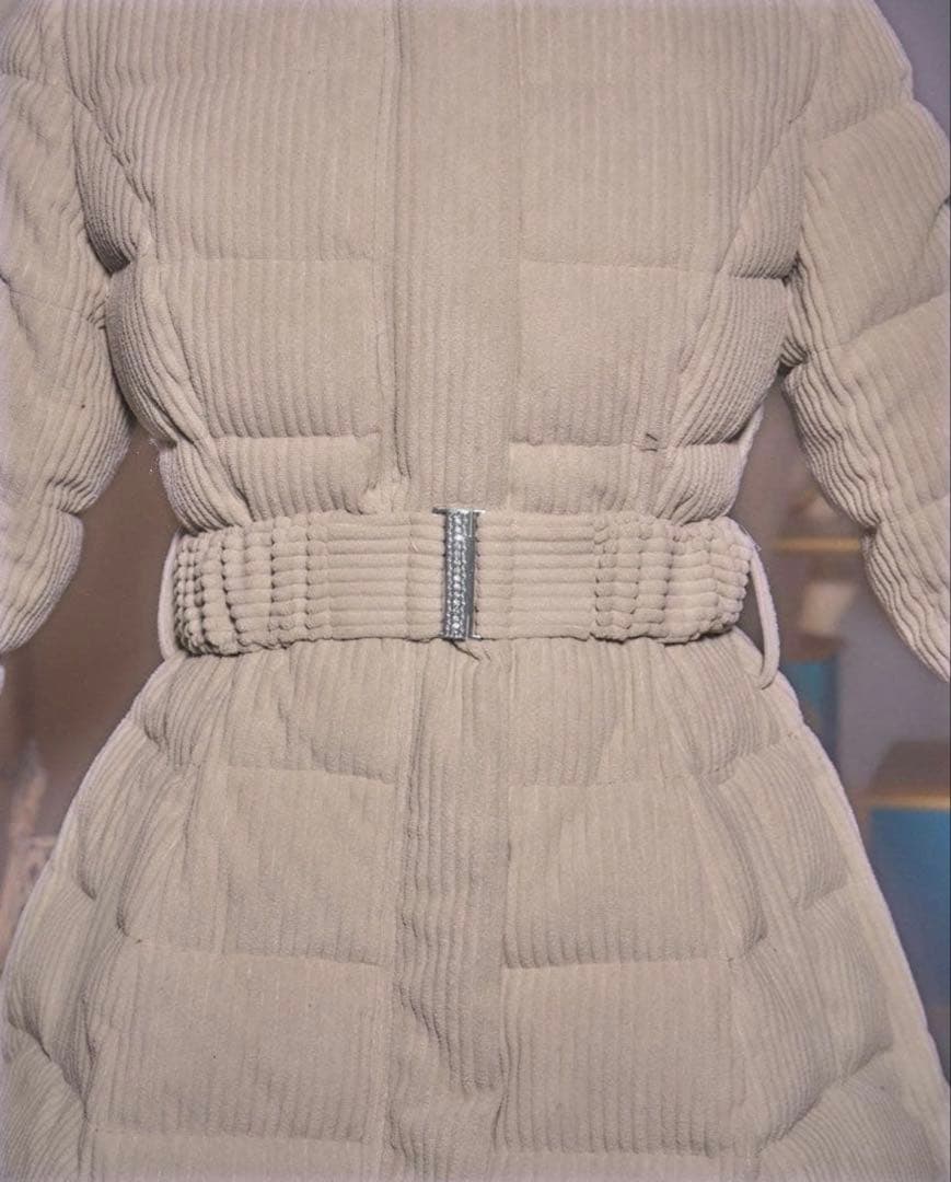 新品未使用【ミシェルマカロン】コーデュロイベルトダウンコート