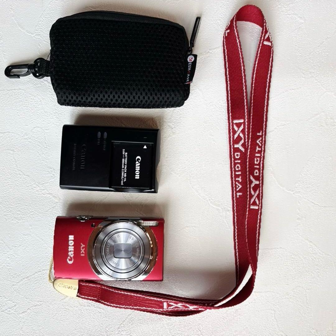 中古品　Canon キャノンIXY 130 コンパクトデジタルカメラ　レッド