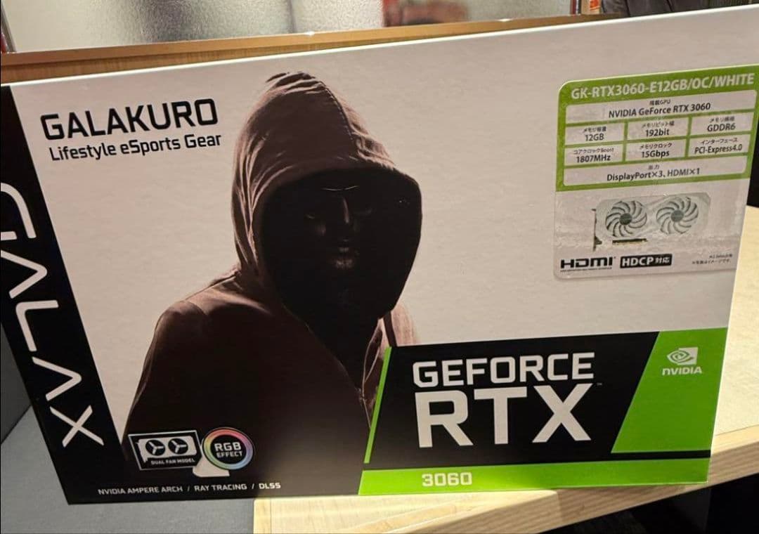 新品未使用: GeForce RTX 3060 12GB ホワイトカラー