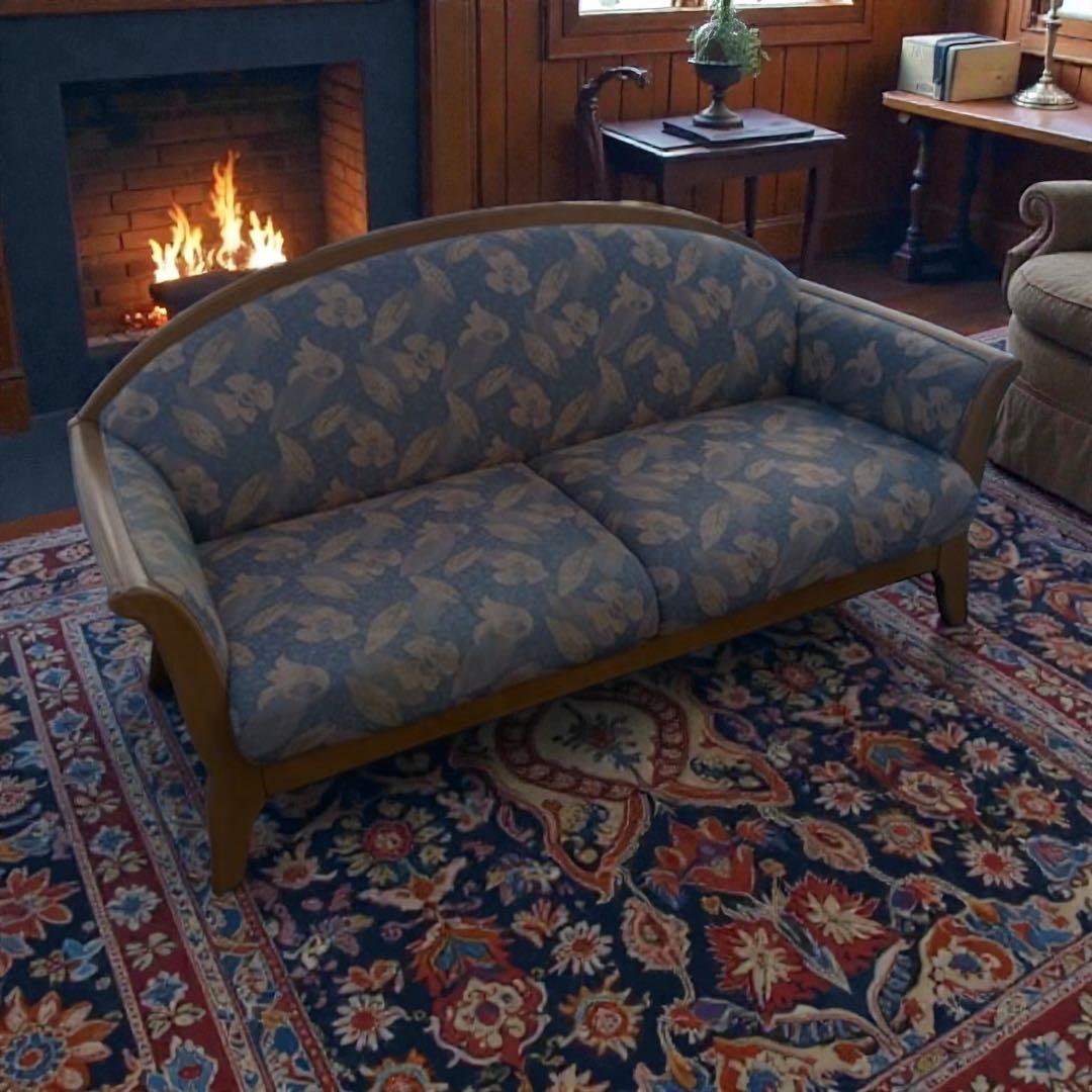 【希少】 カリモク家具 Chitano チターノ 花柄 ソファ アンティーク