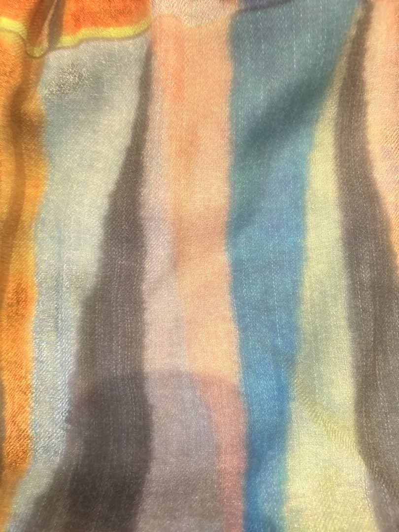 クラフトヒロ ウール&シルクマルチカラーストライプ フレアスカート