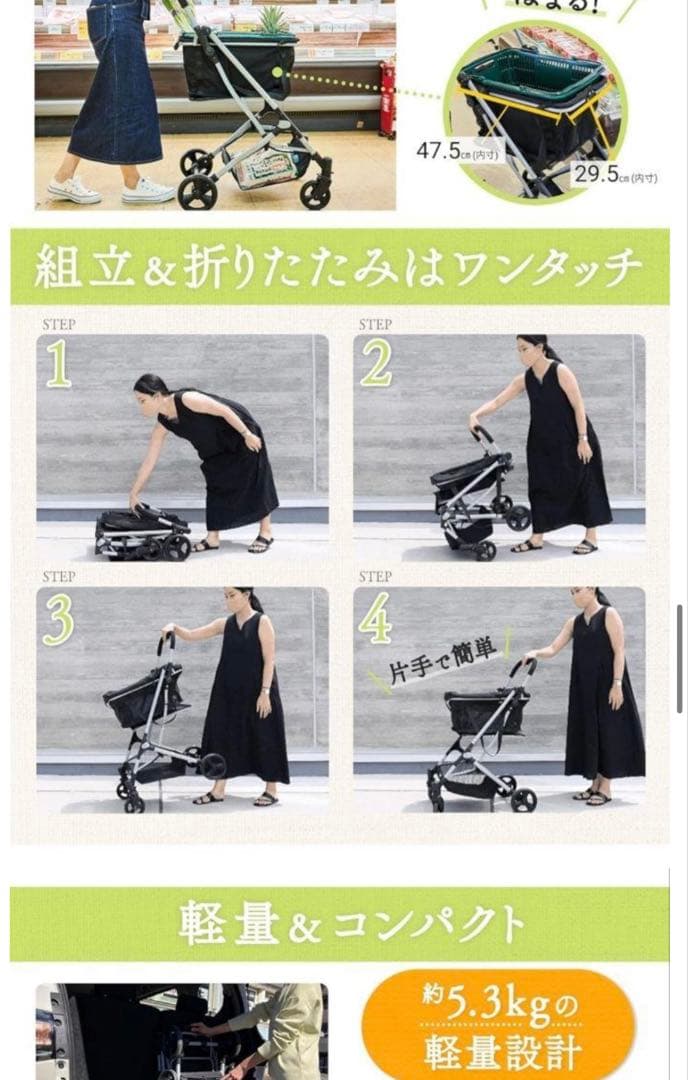 EcoCaエコカショッピングカート+保冷マイバッグセット　EC16