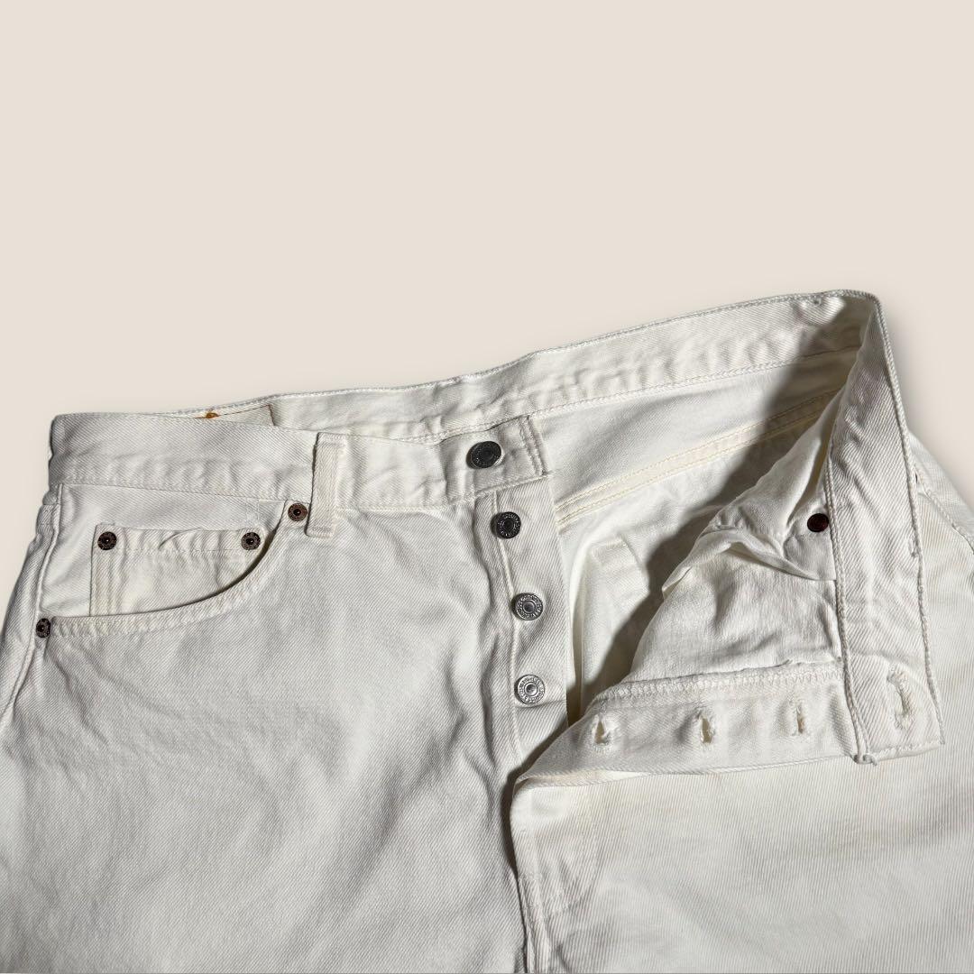 【名作】90s USA製 リーバイス501 ホワイトデニムパンツ 36 × 32