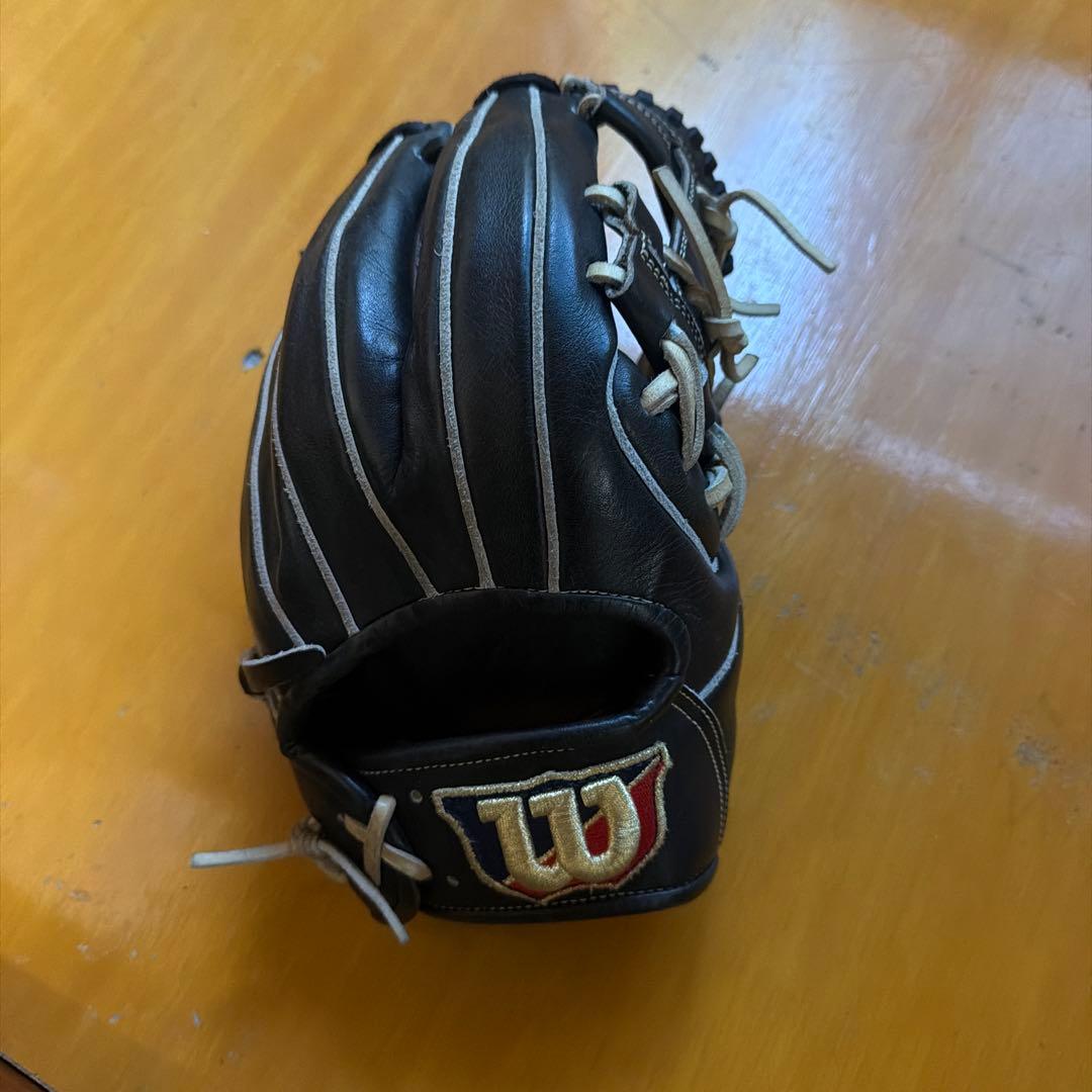 Wilson 軟式グローブ 黒 小指2本 BasicLab つぐ使えます