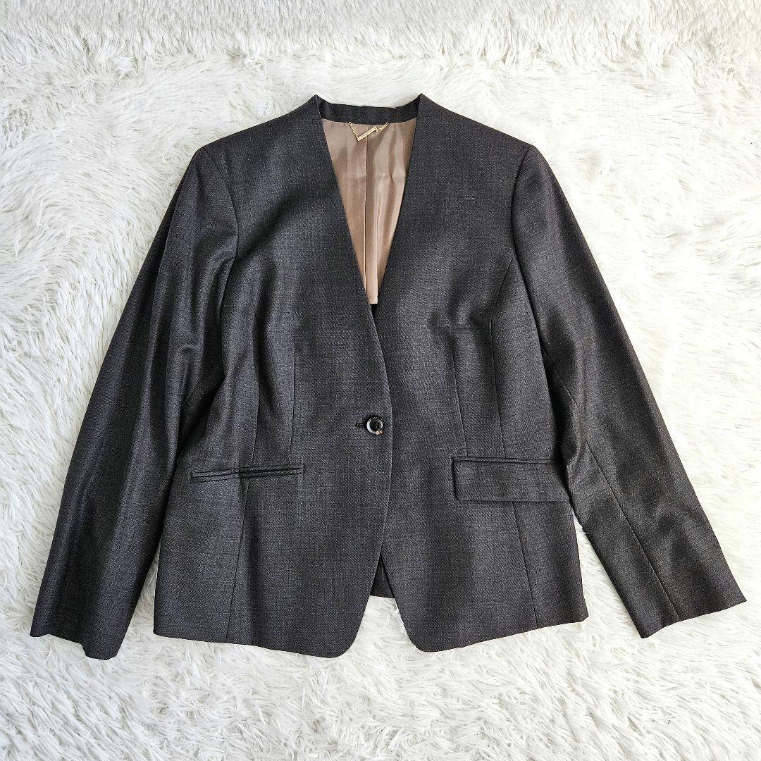 NEWYORKER スーツ パンツ スカート 3点 ブラウン 大きいサイズ