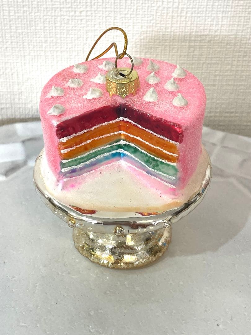 ガラスオーナメント　ピンクレインボーケーキ　アスティエ・ド・ヴィラット