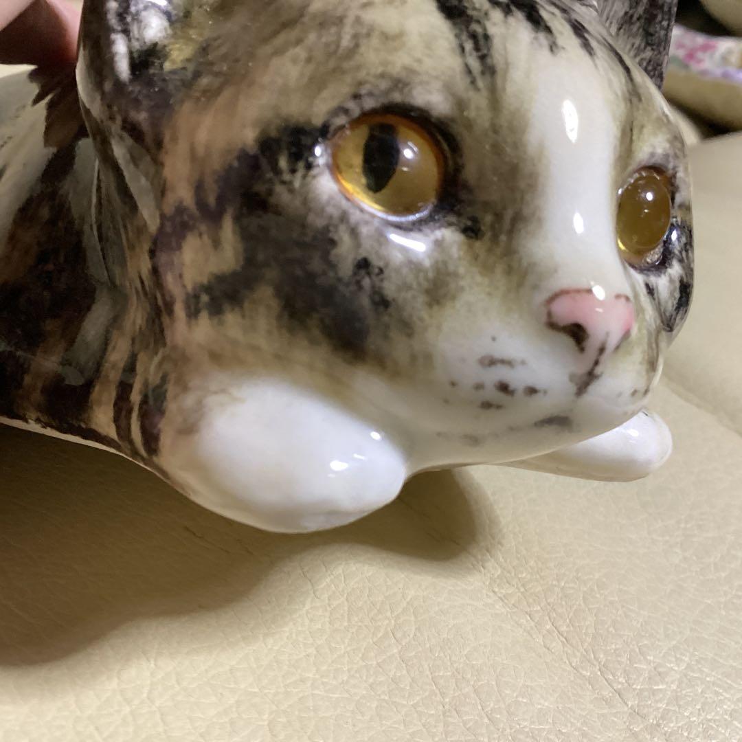 猫の置物 ウインスタンレイキャット￼No.7 机の上に飾ると見上げてくる最終価格