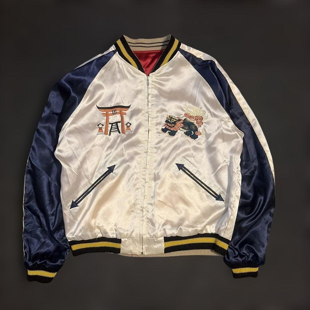 sho東洋エンタープライズ リバーシブル スカジャン 日本地図 沖縄鷹