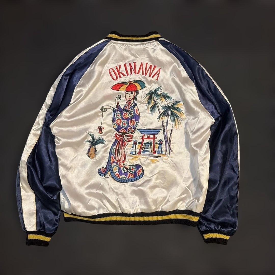 sho東洋エンタープライズ リバーシブル スカジャン 日本地図 沖縄鷹