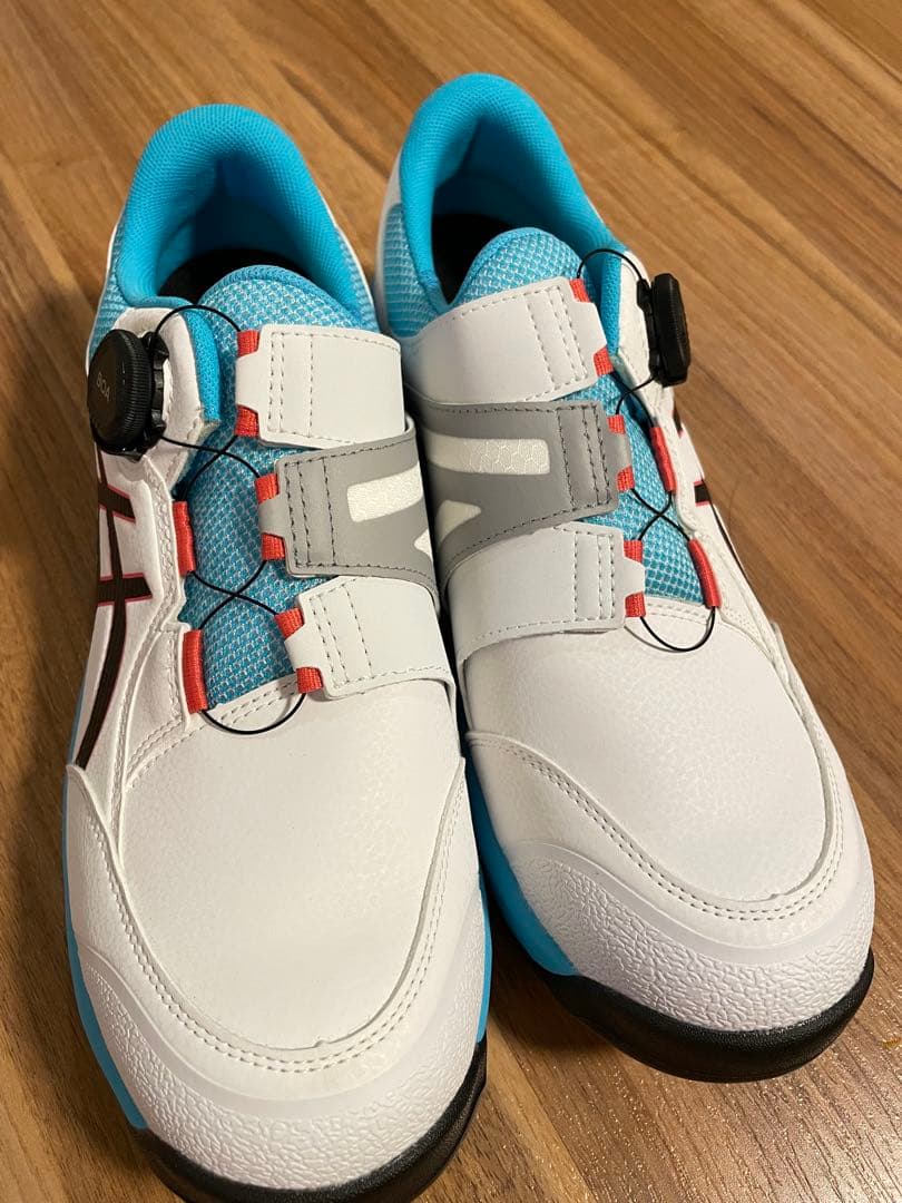 ボアシステム安全靴 ホワイト/ブルー 28