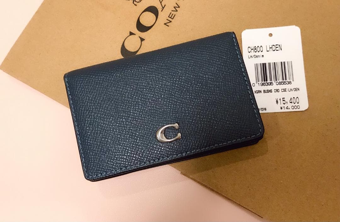新品 coach ビジネス カード ケース デニム