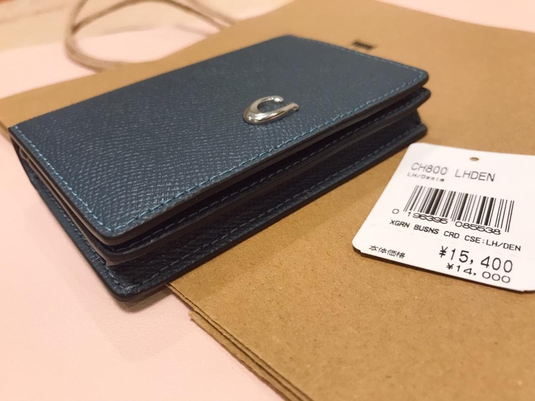 新品 coach ビジネス カード ケース デニム