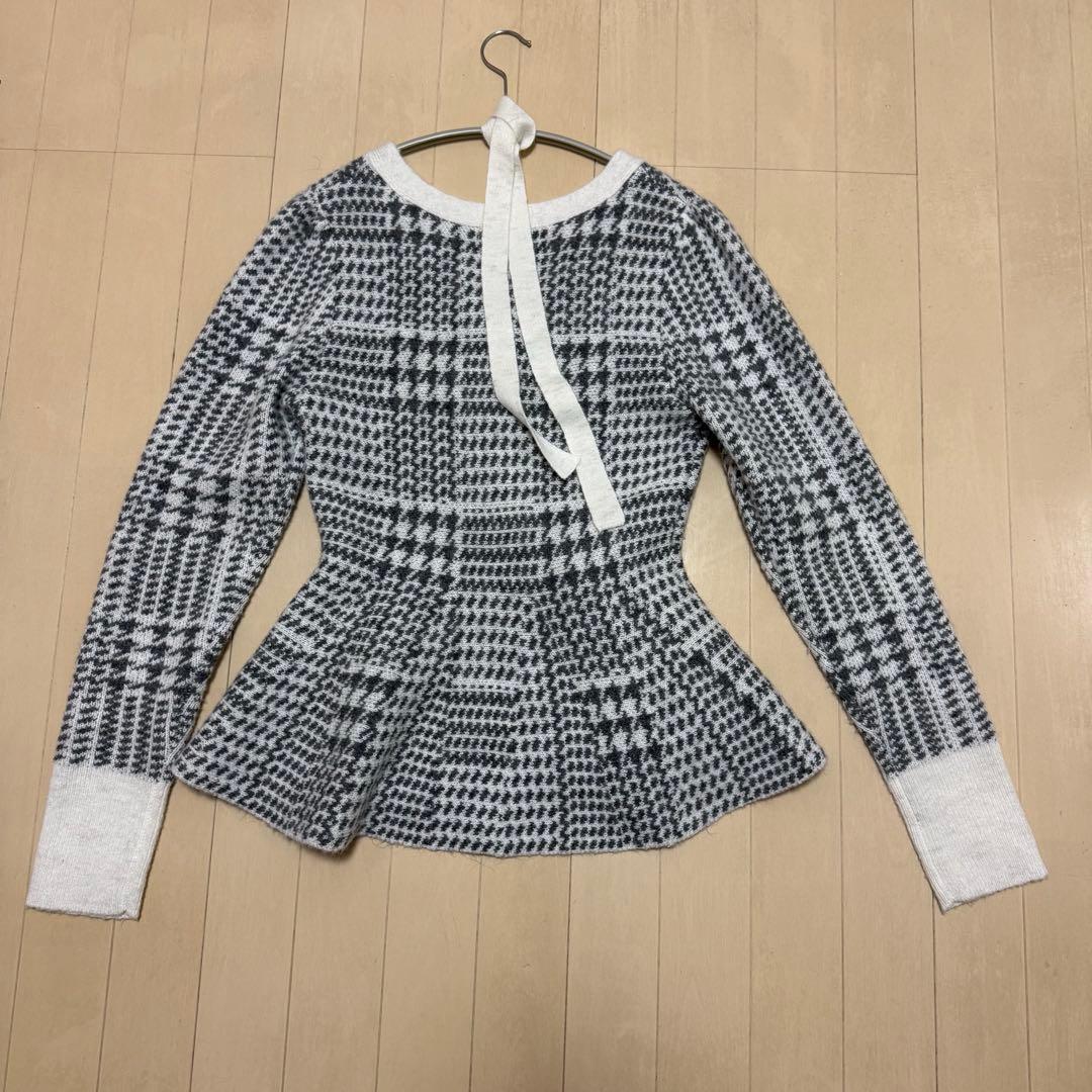 rienda 2WAYペプラムジャガードニットカーディガントップス