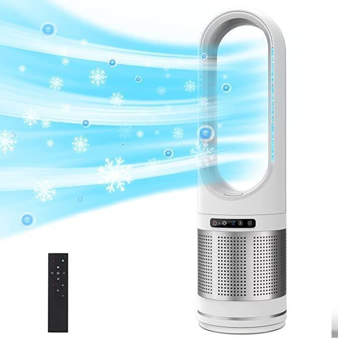 大人気✨羽根なし扇風機✨【温/冷風・空気浄化・一台３役】空気清浄機機能付き