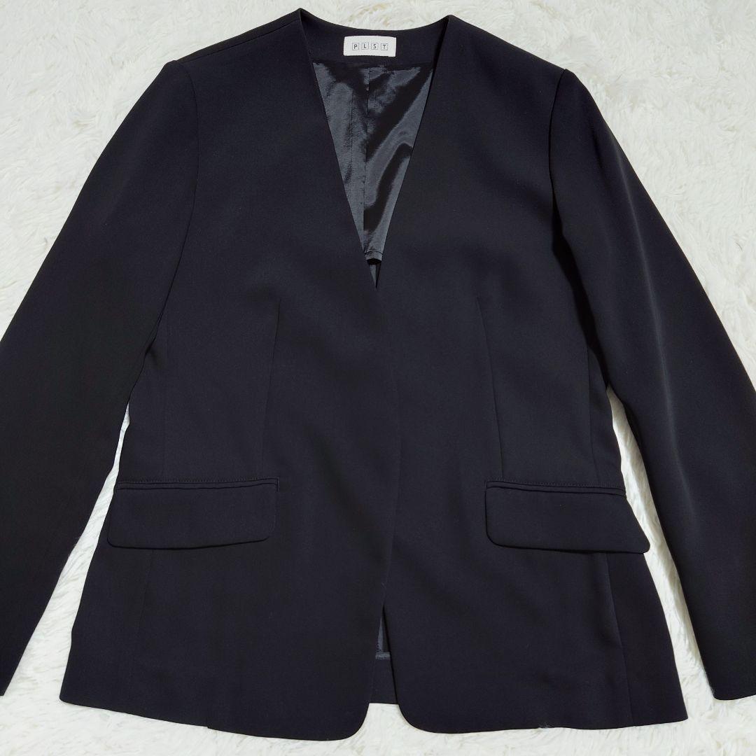 ✩美品✩ PLST プラステ　ノーカラー　セットアップ 洗える 上M下S