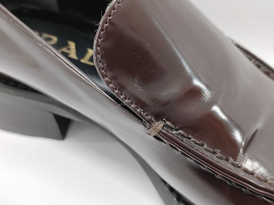 PRADA（プラダ） イタリア製 レザー ローファー／ブラウン／35½