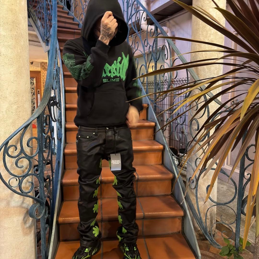 lostshdws フレアレザーパンツ 30