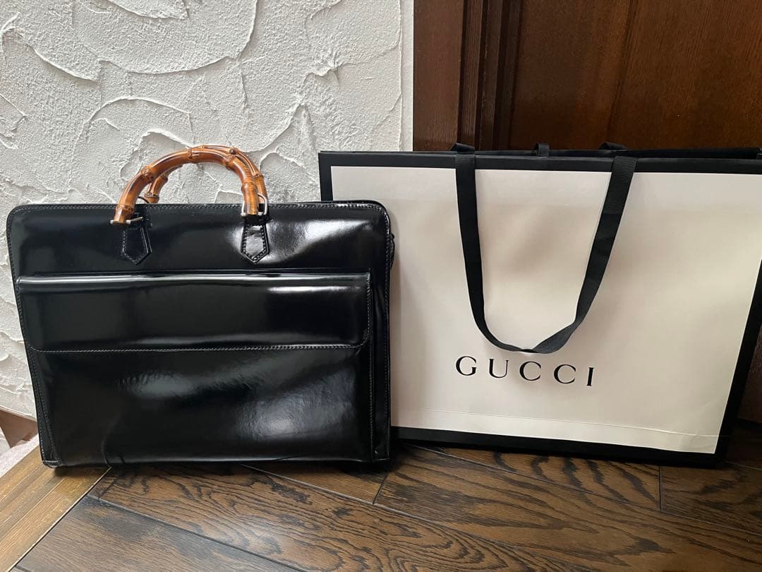 ★年末バーゲン GUCCI グッチ バンブー ビジネスブリーフケース A4超美品