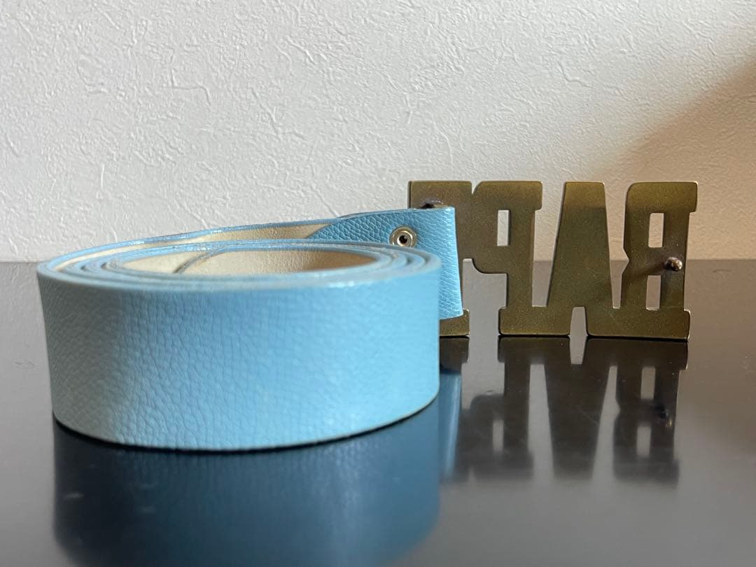 A BATHING APE BAPEバックル レザーベルト L ブルー