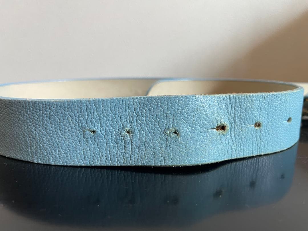 A BATHING APE BAPEバックル レザーベルト L ブルー