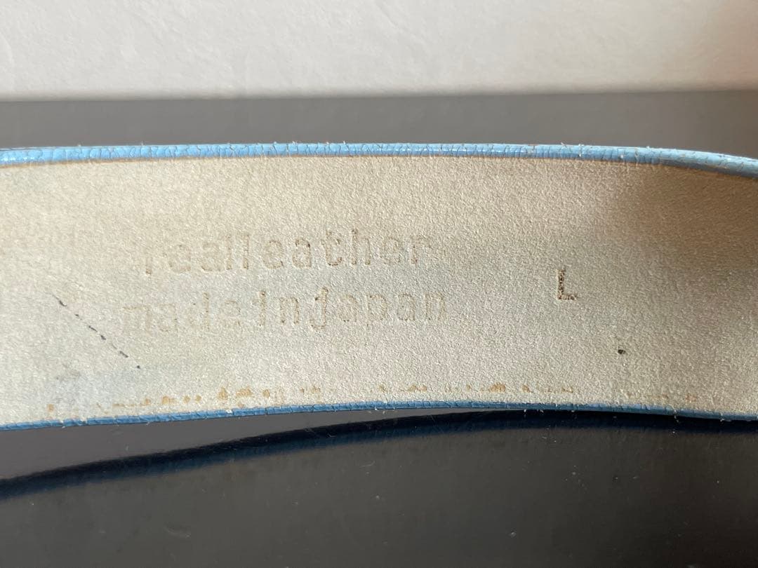 A BATHING APE BAPEバックル レザーベルト L ブルー