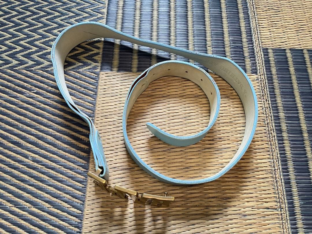 A BATHING APE BAPEバックル レザーベルト L ブルー