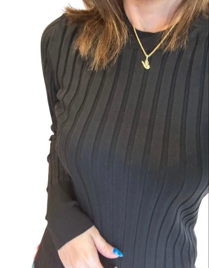 【極美品】MUSE Deuxieme Classe シルク混リブニット ブラック