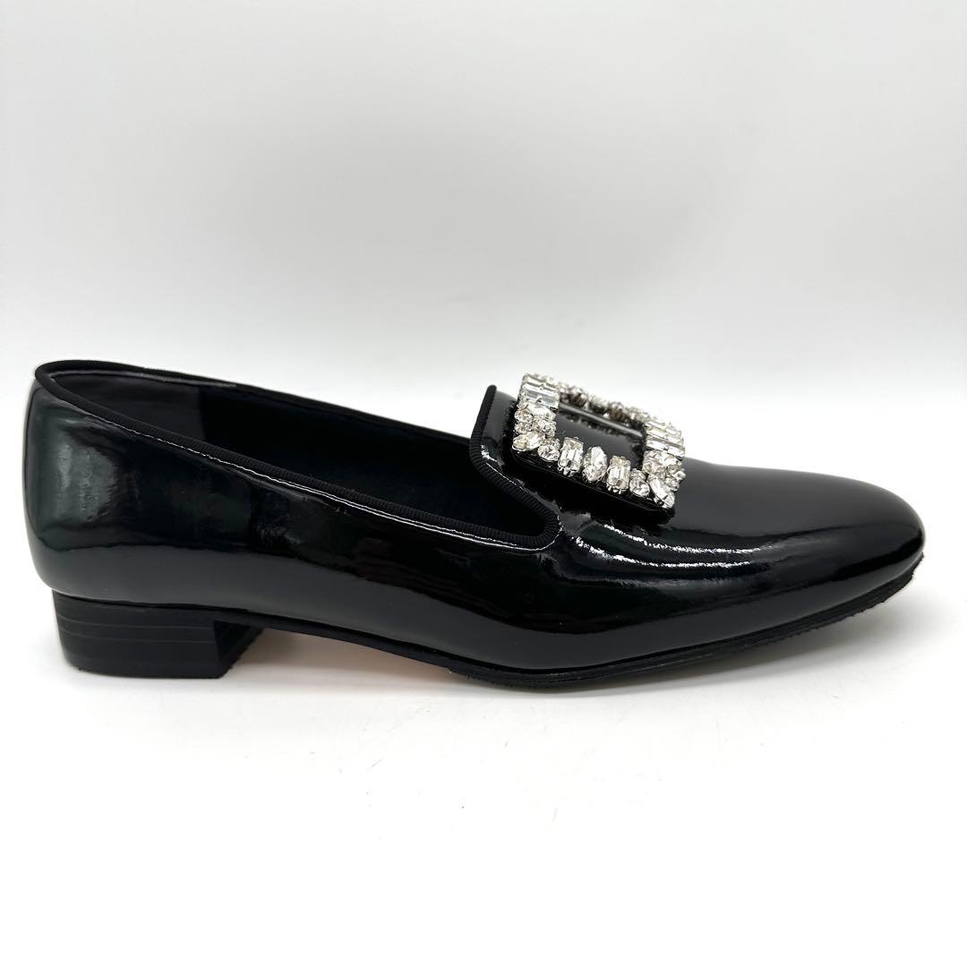 〈極美品〉TOMORROWLAND【23cm】ビジュー オペラローファー 黒