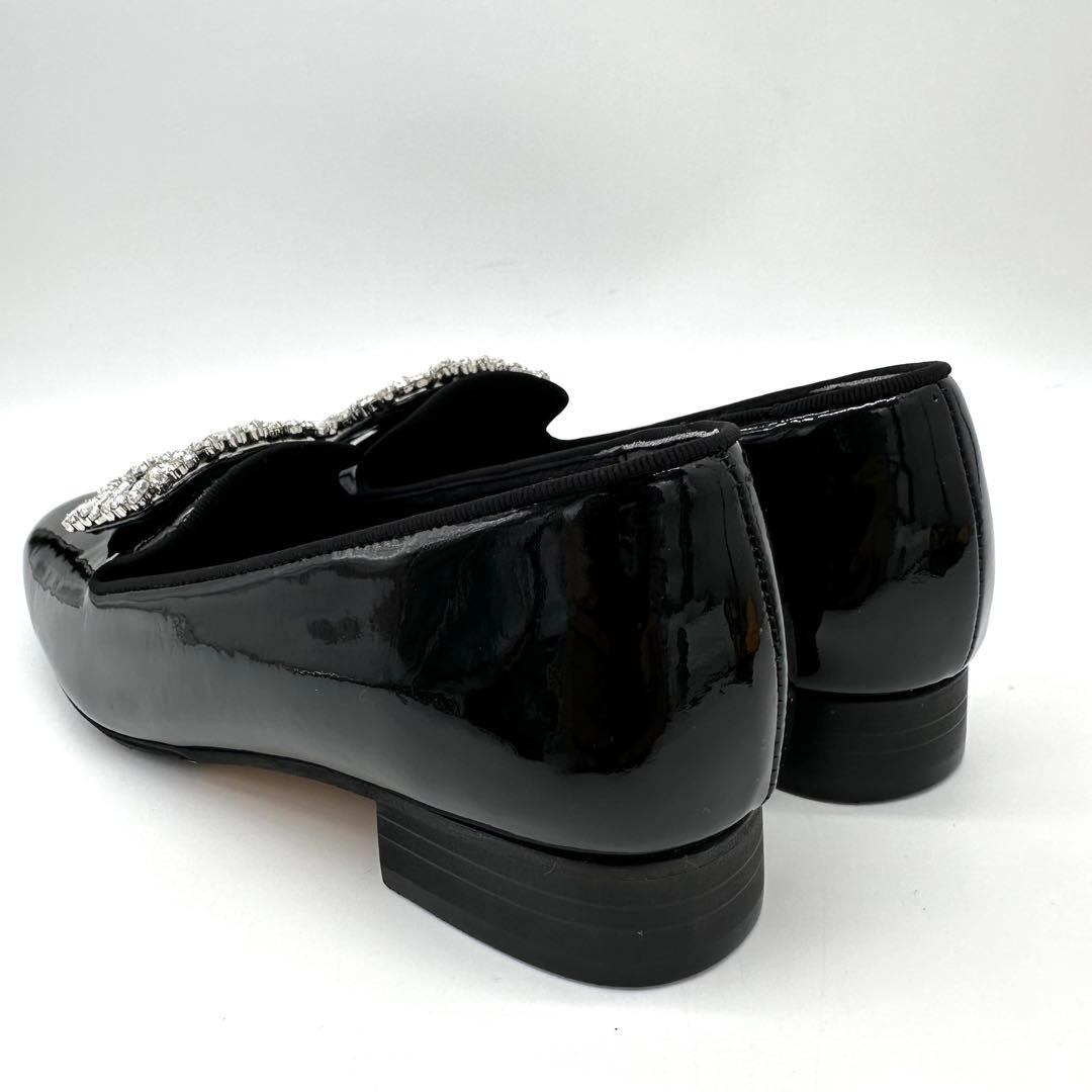 〈極美品〉TOMORROWLAND【23cm】ビジュー オペラローファー 黒