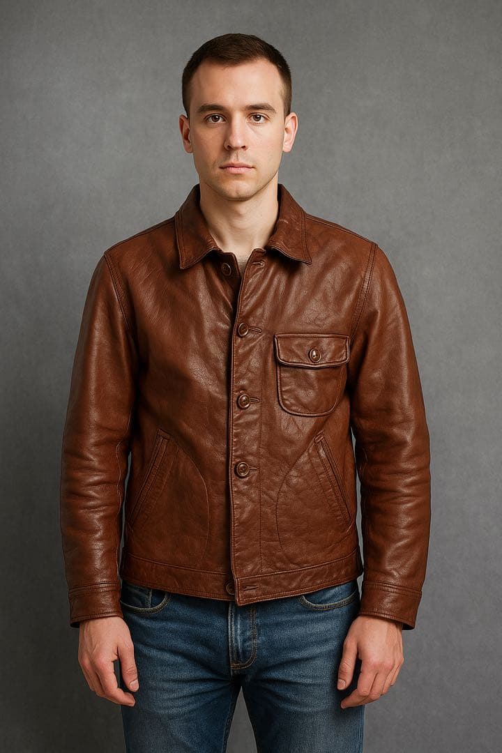 vintege J.S. steadカウハイドレザージャケット40siz