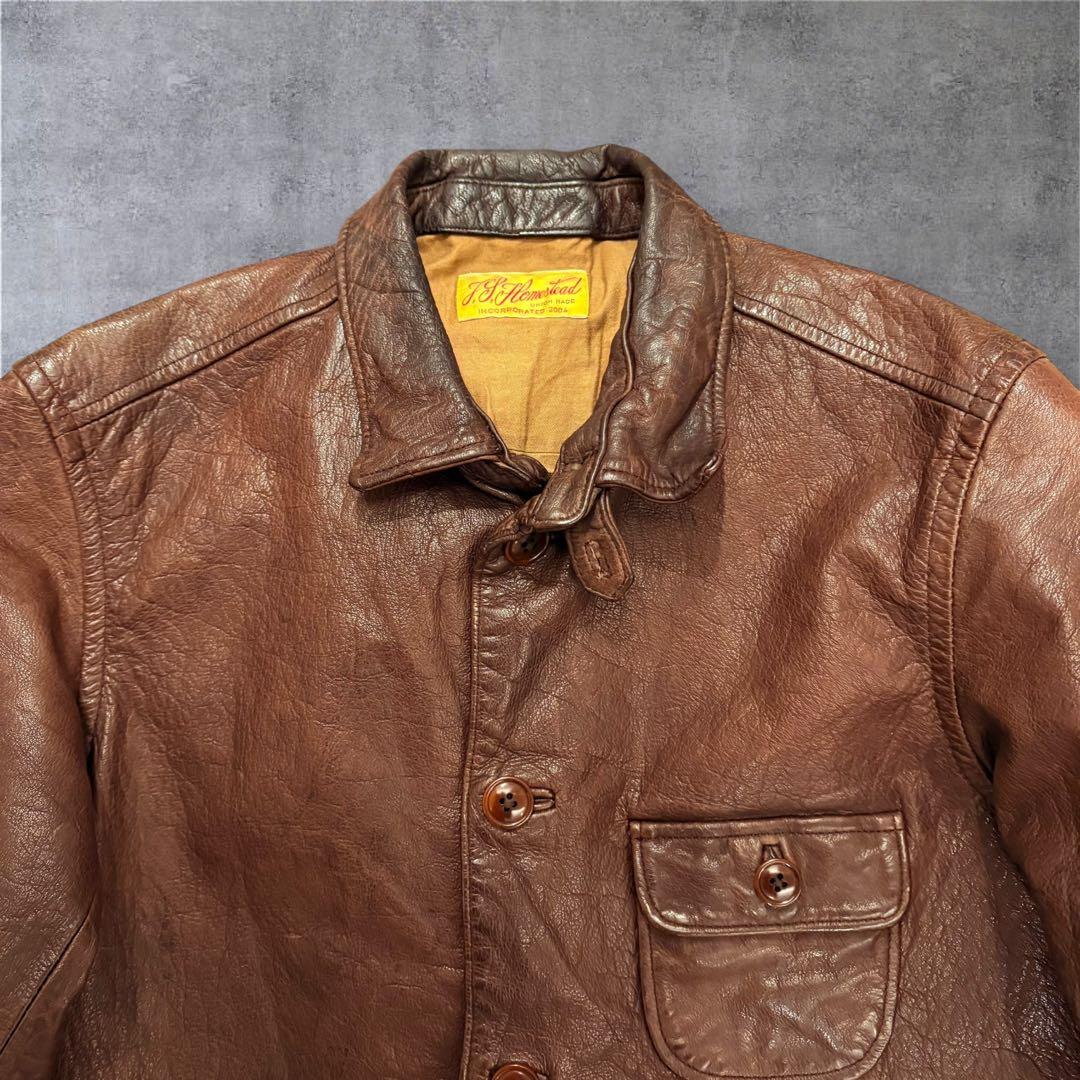 vintege J.S. steadカウハイドレザージャケット40siz