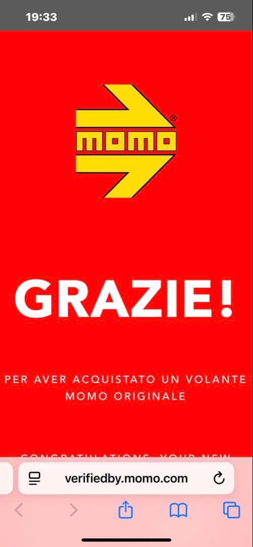 正規輸入品 MOMO ヴェローチェ 35φ BK/イエローステッチ